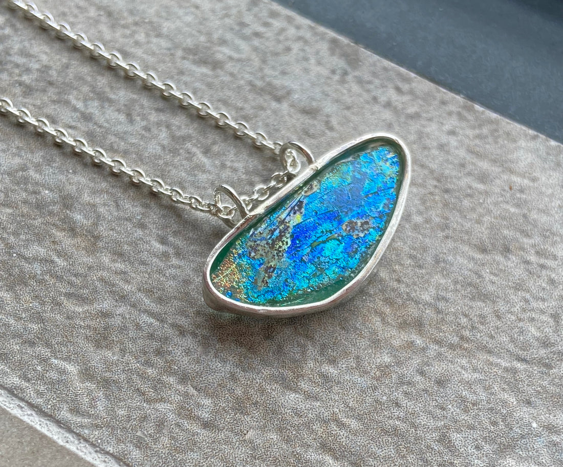 Ancient Roman Glass Pendant Necklace