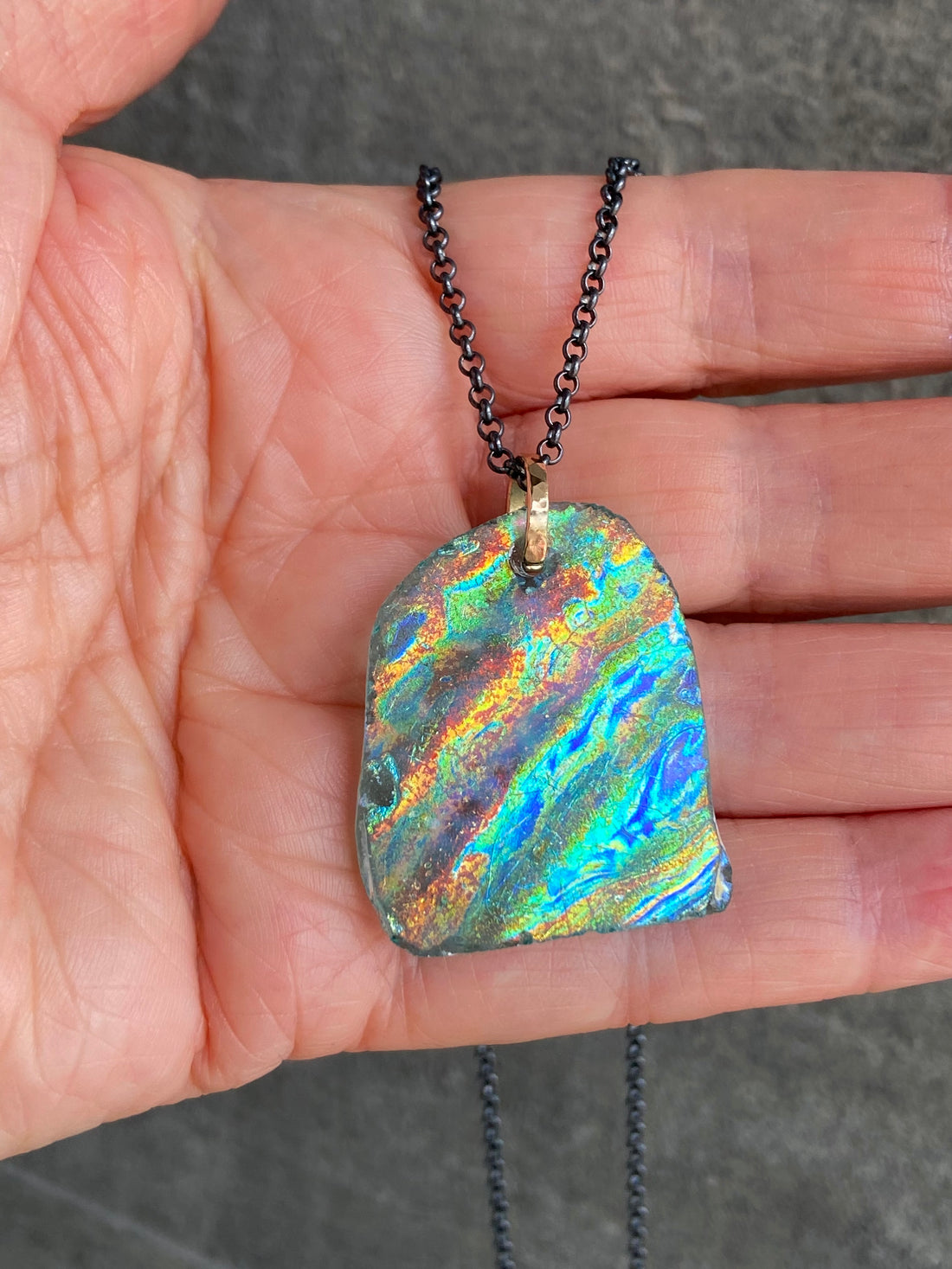 Ancient Roman Glass Pendant Necklace