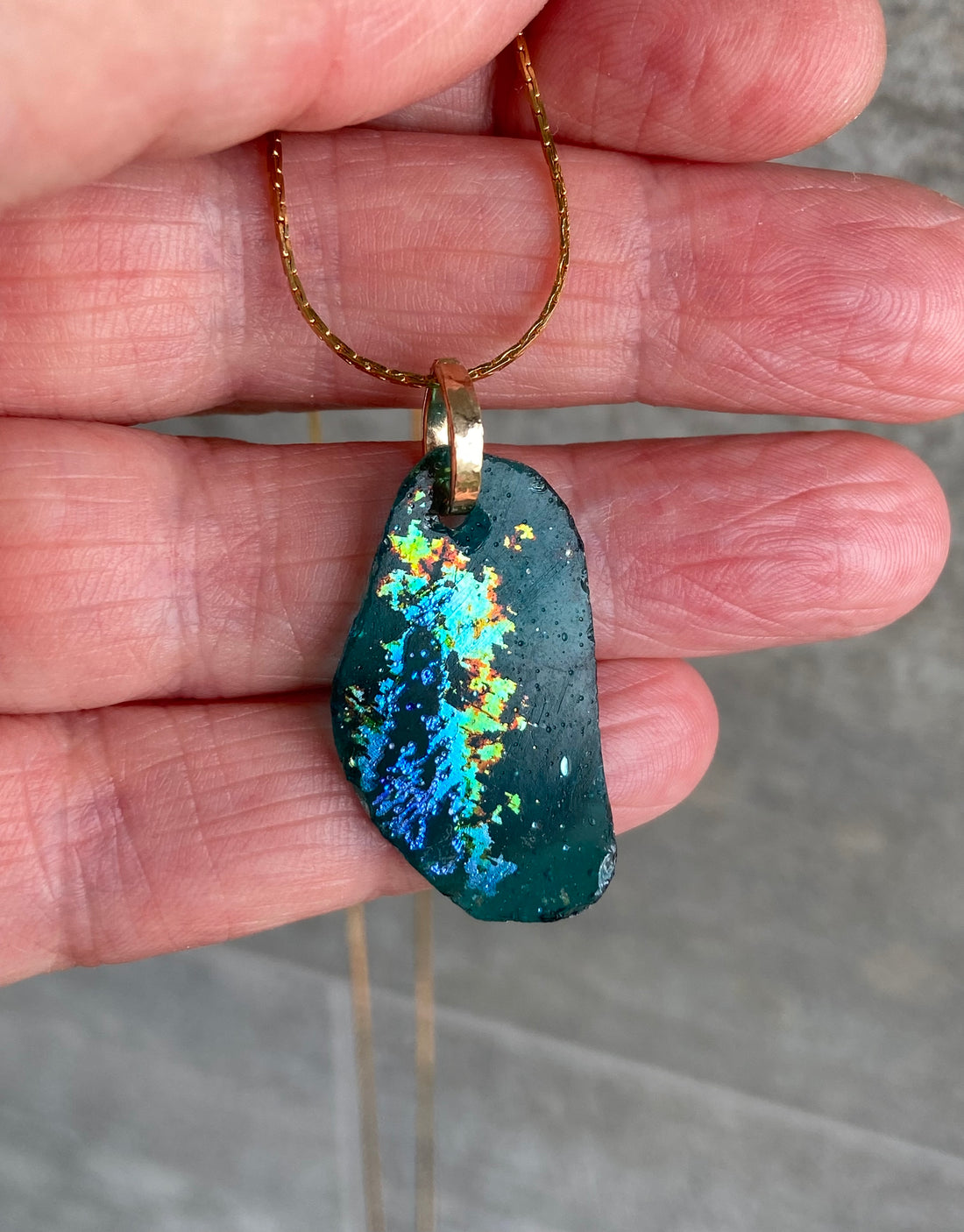 Ancient Roman Glass Pendant Necklace