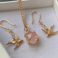 Rose Quartz Crystal Pendant Necklace