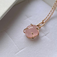 Rose Quartz Crystal Pendant Necklace
