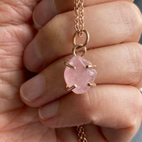 Rose Quartz Crystal Pendant Necklace
