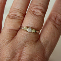 Rough Diamond Ring in 14k Gold and Sterling Silver, Engagement or Wedding Ring