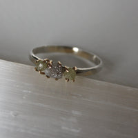 Rough Diamond Ring in 14k Gold and Sterling Silver, Engagement or Wedding Ring