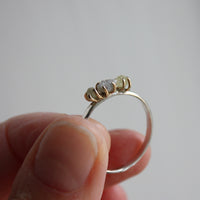 Rough Diamond Ring in 14k Gold and Sterling Silver, Engagement or Wedding Ring
