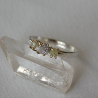 Rough Diamond Ring in 14k Gold and Sterling Silver, Engagement or Wedding Ring
