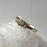 Rough Diamond Ring in 14k Gold and Sterling Silver, Engagement or Wedding Ring