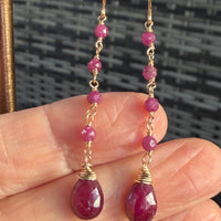 Ruby Earrings, July Birthstone