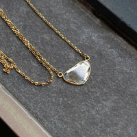 Salt and Pepper Diamond Slice Pendant Necklace, 18k Gold
