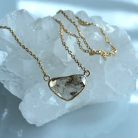 Salt and Pepper Diamond Slice Pendant Necklace, 18k Gold