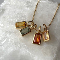 Sapphire and 14k Gold Charm Pendant Necklace, September Birthstone Jewelry