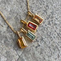 Sapphire and 14k Gold Charm Pendant Necklace, September Birthstone Jewelry