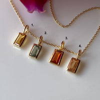 Sapphire and 14k Gold Charm Pendant Necklace, September Birthstone Jewelry