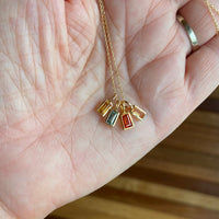 Sapphire and 14k Gold Charm Pendant Necklace, September Birthstone Jewelry