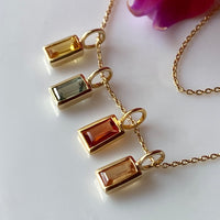 Sapphire and 14k Gold Charm Pendant Necklace, September Birthstone Jewelry