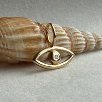 Evil Eye Pendant with Diamond, April Birthstone Necklace