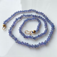Tanzanite Silk Knotted Necklace, December Birthstone Necklace