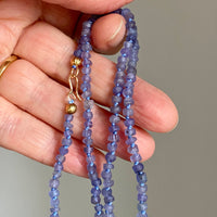Tanzanite Silk Knotted Necklace, December Birthstone Necklace