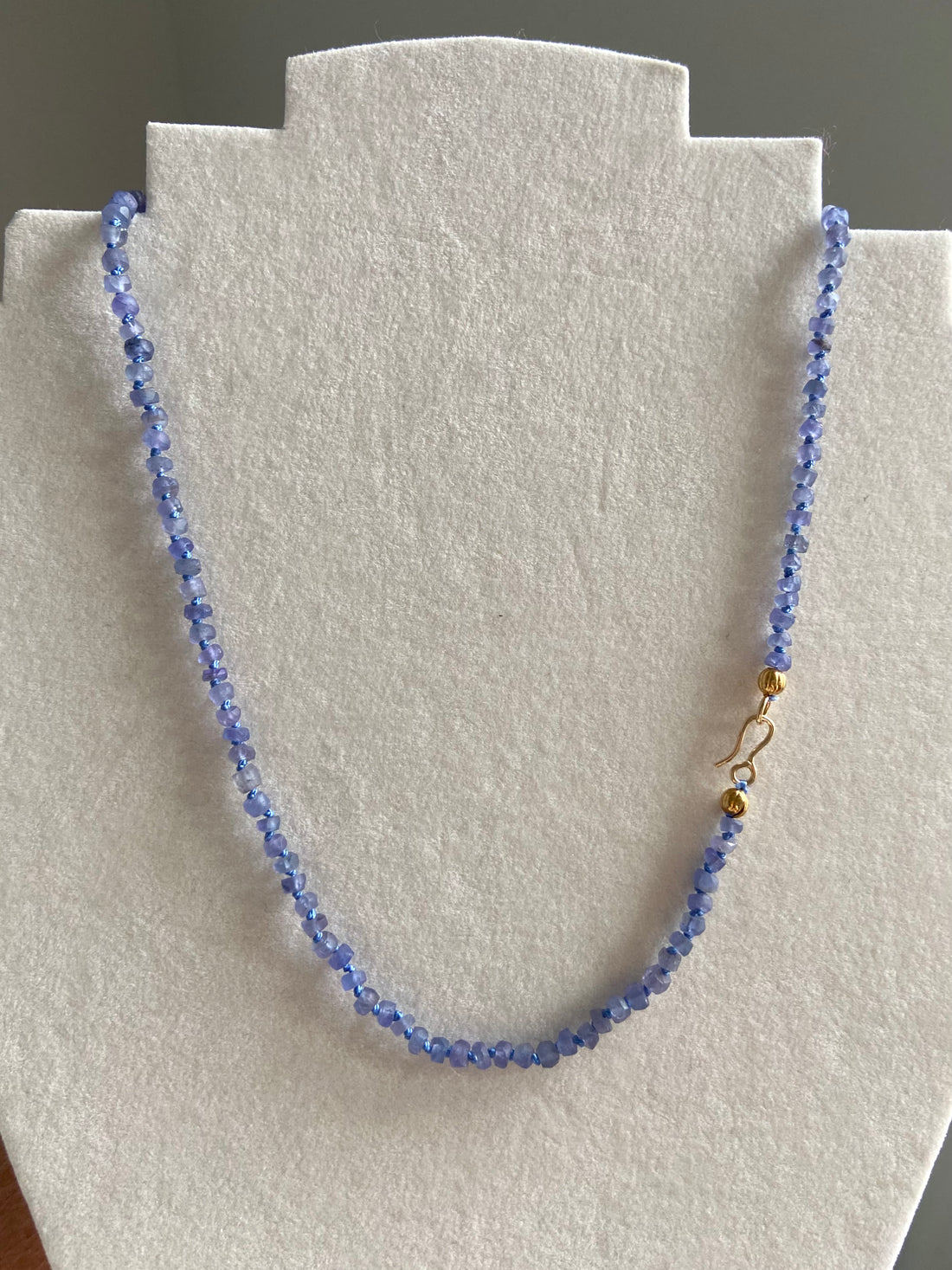 Tanzanite Silk Knotted Necklace, December Birthstone Necklace