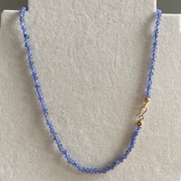 Tanzanite Silk Knotted Necklace, December Birthstone Necklace