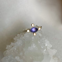 Tanzanite 14k Gold and Silver Ring, Engagement Wedding Ring