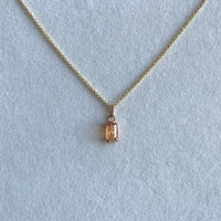 Raw Brazilian Imperial Topaz Pendant Necklace, November Birthstone Necklace