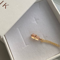 Raw Brazilian Imperial Topaz Pendant Necklace, November Birthstone