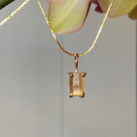 Raw Brazilian Imperial Topaz Pendant Necklace, November Birthstone Necklace