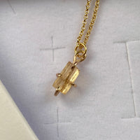 Raw Brazilian Imperial Topaz Pendant Necklace, November Birthstone