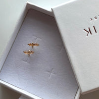 Raw Brazilian Imperial Topaz Stud Earrings, November Birthstone Earrings