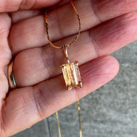 Raw Brazilian Imperial Topaz Pendant Necklace, November Birthstone Necklace