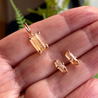Raw Brazilian Imperial Topaz Stud Earrings, November Birthstone Earrings