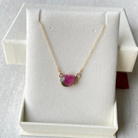 Bicolor Watermelon Tourmaline Pendant Necklace, October Birthstone Necklace