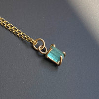 Raw Paraiba Tourmaline Pendant Necklace, October Birthstone Necklace