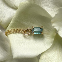 Raw Paraiba Tourmaline Pendant Necklace, October Birthstone Necklace