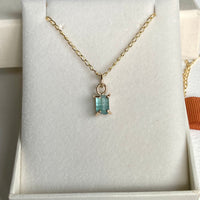 Raw Paraiba Tourmaline Pendant Necklace, October Birthstone Necklace