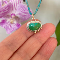 Arizona Turquoise Amulet Necklace, December Birthstone Necklace