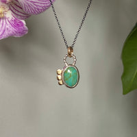 Arizona Turquoise Amulet Necklace, December Birthstone Necklace