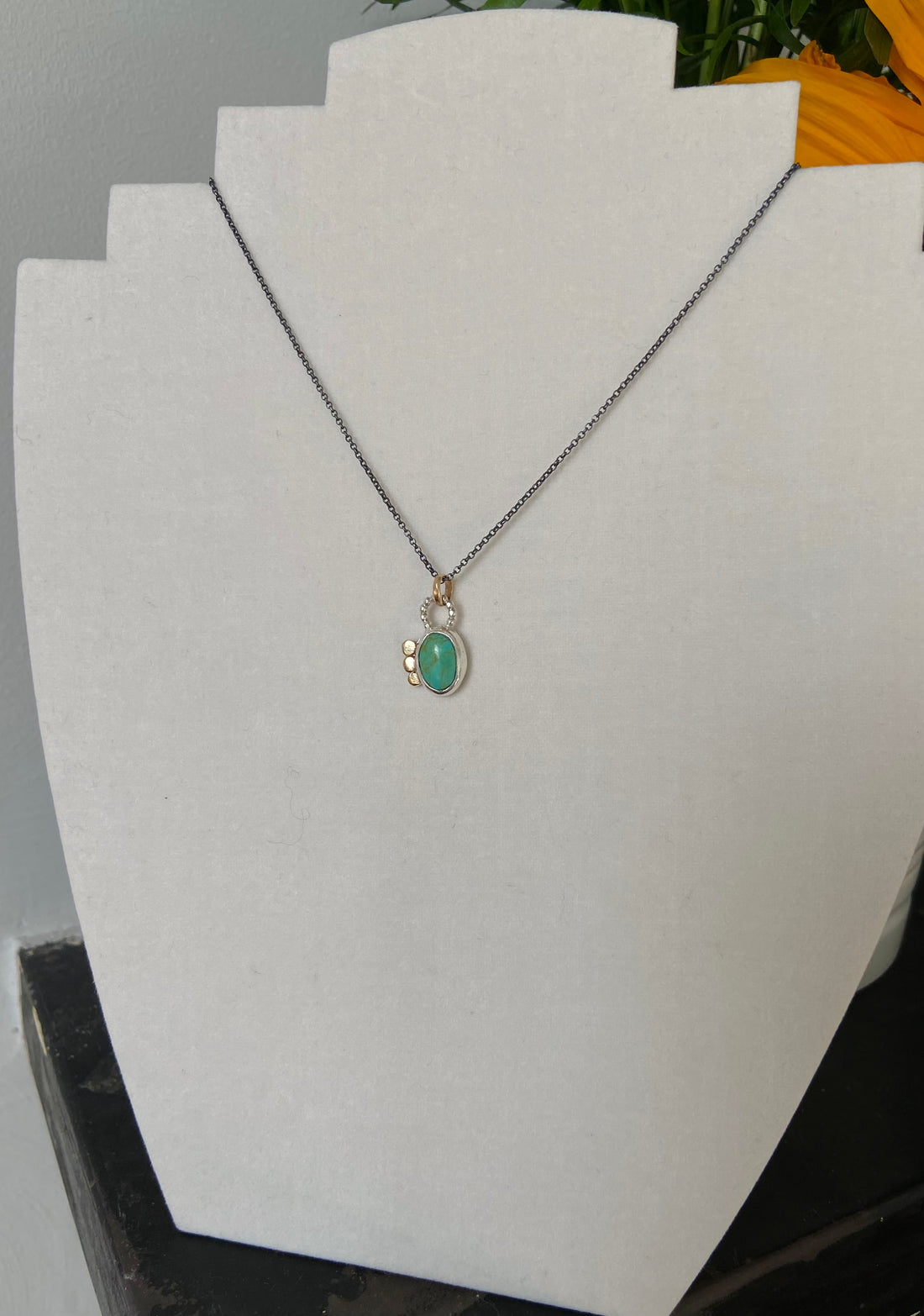 Arizona Turquoise Amulet Necklace, December Birthstone Necklace