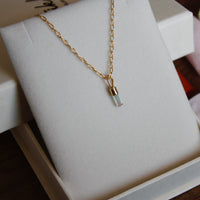 Raw Bicolor Watermelon Tourmaline Crystal Pendant Necklace, October Birthstone Gift