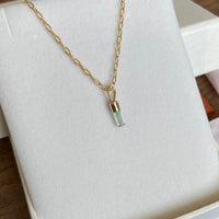 Raw Bicolor Watermelon Tourmaline Crystal Pendant Necklace, October Birthstone Gift