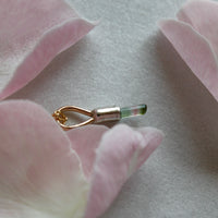 Watermelon Bicolor Tourmaline Crystal Pendant Necklace, October Birthstone Gift