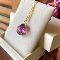 Brazilian Amethyst Pendant Necklace, February Birthstone Necklace