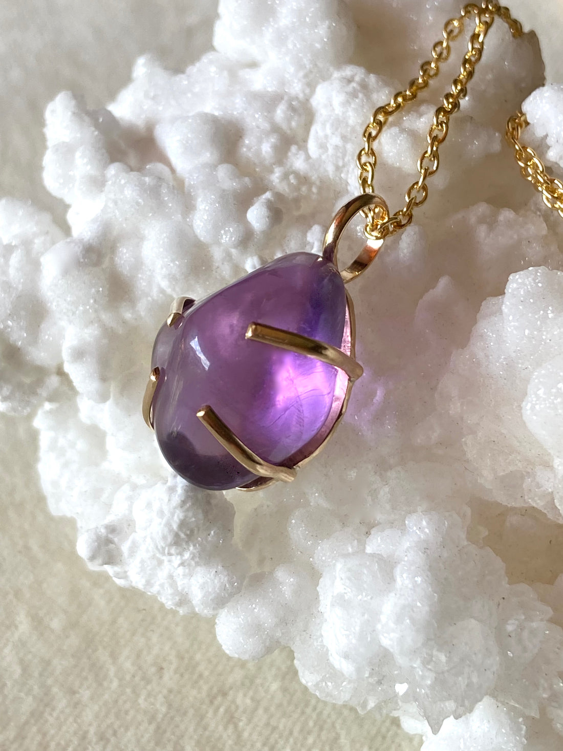 Brazilian Amethyst Pendant Necklace, February Birthstone Necklace