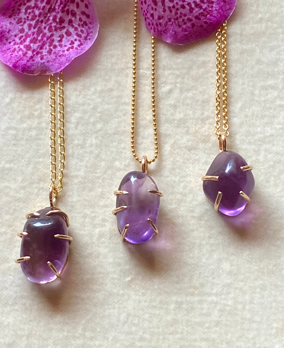 Brazilian Amethyst Pendant Necklace, February Birthstone Necklace