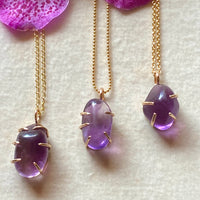 Brazilian Amethyst Pendant Necklace, February Birthstone Necklace