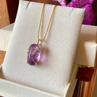 Brazilian Amethyst Pendant Necklace, February Birthstone Necklace