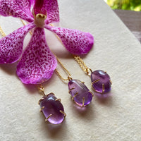 Brazilian Amethyst Pendant Necklace, February Birthstone Necklace