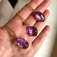 Brazilian Amethyst Pendant Necklace, February Birthstone Necklace