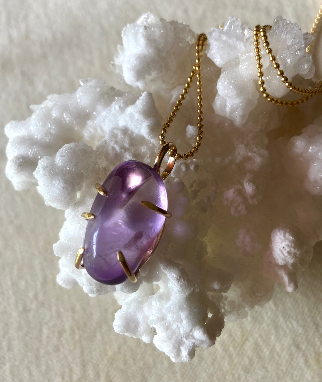 Brazilian Amethyst Pendant Necklace, February Birthstone Necklace